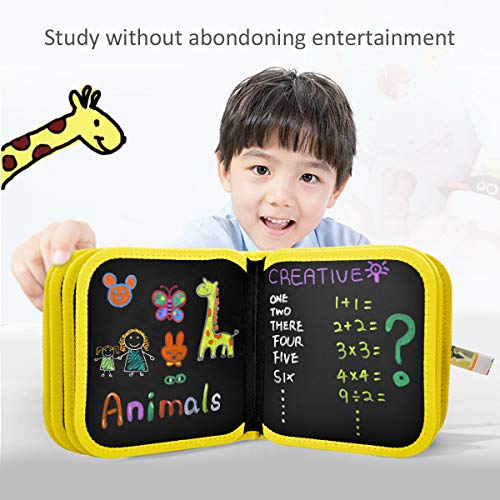 POOPHUNS Tabla de Dibujo Portátil para Niños, Tablero de Dibujo de Graffiti, Innovadora Pizarra para Dibujar Durante Viajes o en Casa, Libros Blandos de Pizarra para Escribir y Dibujar de 14 páginas