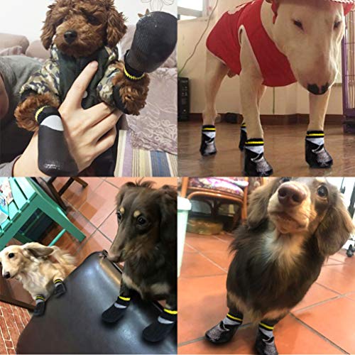 POPETPOP Botas para Perros Zapatos Impermeables para Perros Protectores Botines de Invierno con Calcetines Antideslizantes para Perros pequeños medianos Grandes