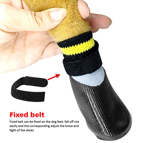 POPETPOP Botas para Perros Zapatos Impermeables para Perros Protectores Botines de Invierno con Calcetines Antideslizantes para Perros pequeños medianos Grandes