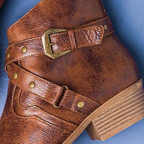 Posioanl Botas De Nieve Hombre Mujer Invierno Botines Tacon para Tacones Altos Zapatos OtoñO De TacóN Cuadrado Moda Mujer Alto con Plataforma Impermeable Puntiagudos Hebilla Punta Estrecha Casuales