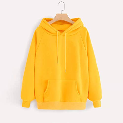 Posional Liquidación Venta Moda para Mujer Sudadera con Capucha Pullover Blusa con Bolsillo Sólido Flojo 2019 Otoño Invierno Manga Larga para Mujer Tops