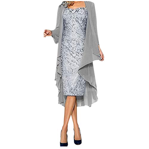 Posional Moda para Mujer Dos Piezas Encantador Color SóLido Vestidos De Encaje para Madre De La Novia