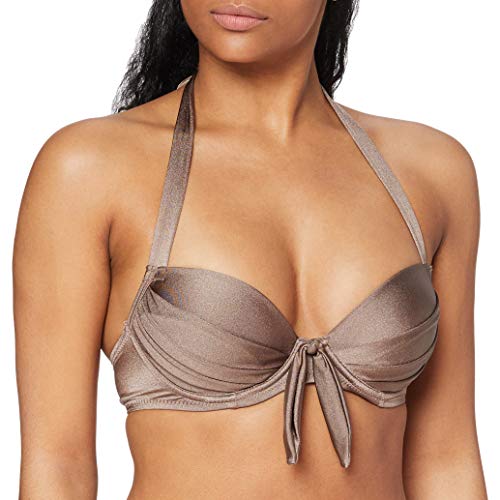 Pour Moi? Azure Halter Padded Underwired Top Parte de Arriba de Bikini, Dorado (Stardust Stardust), 95E (Talla del Fabricante: 36DD) para Mujer