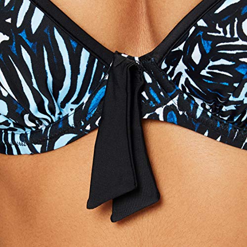 Pour Moi? Barracuda Padded Halter Underwired Top Parte Superior de Bikini, Azul (Negro/Azul), 80F para Mujer