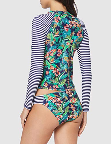 Pour Moi? Havana Breeze Long Sleeve Rash Vest Parte de Arriba de Bikini, Multicolor (Multi Multi), 75 (Talla del Fabricante: 12) para Mujer