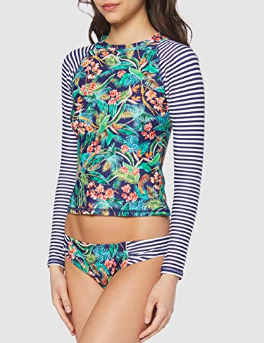 Pour Moi? Havana Breeze Long Sleeve Rash Vest Parte de Arriba de Bikini, Multicolor (Multi Multi), 75 (Talla del Fabricante: 12) para Mujer