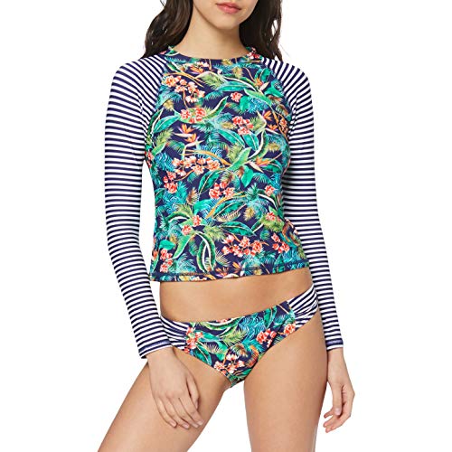 Pour Moi? Havana Breeze Long Sleeve Rash Vest Parte de Arriba de Bikini, Multicolor (Multi Multi), 75 (Talla del Fabricante: 12) para Mujer