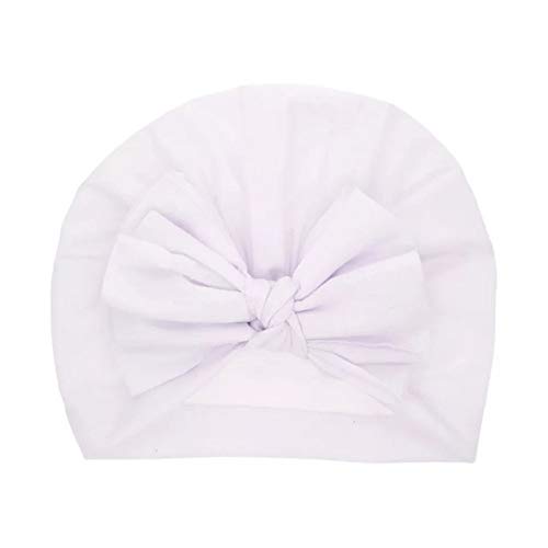 Precioso Sombrero de Invierno Grueso de Color sólido para recién Nacido, niños y niñas, algodón, Suave, Lazo Grande, Turbante, Gorro, sólidos, Accesorios para la Ducha del bebé -Sent at Random