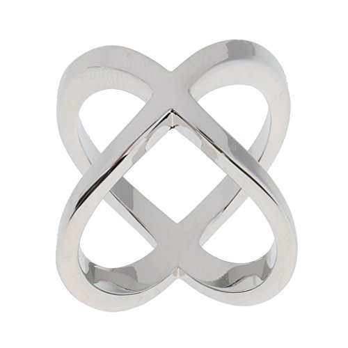 Prettyia Anillo de La Bufanda de Moda Regalos de Las Mujeres de Cobre Sólido Hebilla Broche Clips para Pañuelos de Seda Señora Girls Regalo - Plata