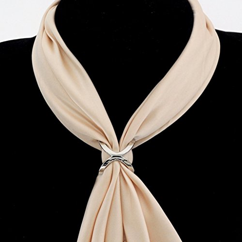 Prettyia Anillo de La Bufanda de Moda Regalos de Las Mujeres de Cobre Sólido Hebilla Broche Clips para Pañuelos de Seda Señora Girls Regalo - Plata