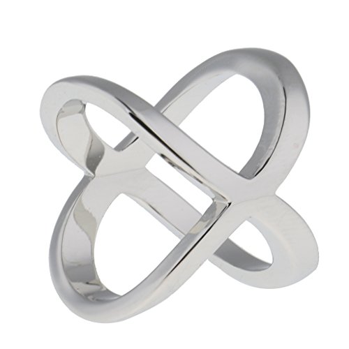 Prettyia Anillo de La Bufanda de Moda Regalos de Las Mujeres de Cobre Sólido Hebilla Broche Clips para Pañuelos de Seda Señora Girls Regalo - Plata