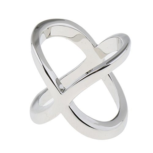 Prettyia Anillo de La Bufanda de Moda Regalos de Las Mujeres de Cobre Sólido Hebilla Broche Clips para Pañuelos de Seda Señora Girls Regalo - Plata