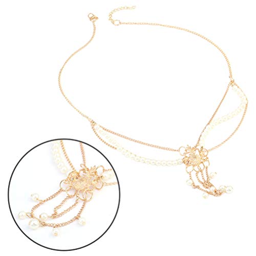 Princesa corona Tiara de la boda 2 Unids Hairband Cadena Bohemia Joyería Tocado de La Cadena de la Hoja Hairband Cadena perla real Corona decoraciones de la cadena del tocado