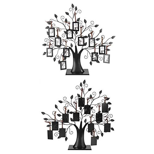 【???????ó? ?? ?????? ?????】 Marco de Fotos de árbol genealógico, 2.52 * 1.81 Pulgadas Marco de Fotos Árbol de exhibición Árbol de exhibición de(Large, with 12 6.4 * 4.6cm Photo Fr
