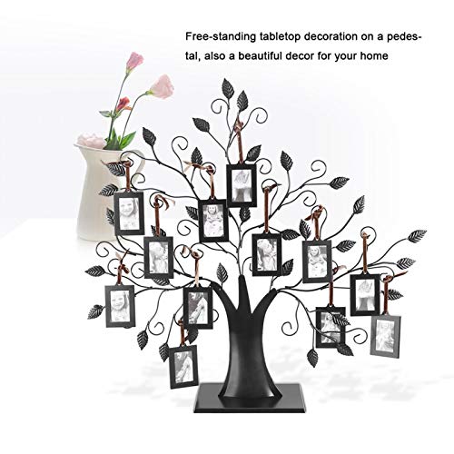 【???????ó? ?? ?????? ?????】 Marco de Fotos de árbol genealógico, 2.52 * 1.81 Pulgadas Marco de Fotos Árbol de exhibición Árbol de exhibición de(Large, with 12 6.4 * 4.6cm Photo Fr