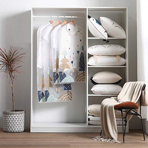 PTN Bolsa de Fundas para Ropa, Fundas para Ropa a Prueba de Polvo, Paquete de 10 Fundas para Traje, Bolsas de Ropa Plegables y Lavables para Trajes, Abrigos, Vestidos, Ropa, 60 * 90CM/60 * 120CM