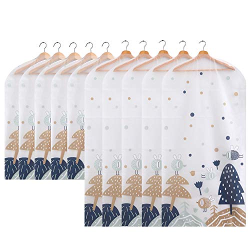 PTN Bolsa de Fundas para Ropa, Fundas para Ropa a Prueba de Polvo, Paquete de 10 Fundas para Traje, Bolsas de Ropa Plegables y Lavables para Trajes, Abrigos, Vestidos, Ropa, 60 * 90CM/60 * 120CM