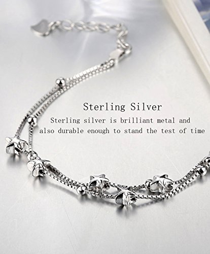 Pulseras mujer plata de ley 925 - estrella Regalo de la joyería para la niña Borong