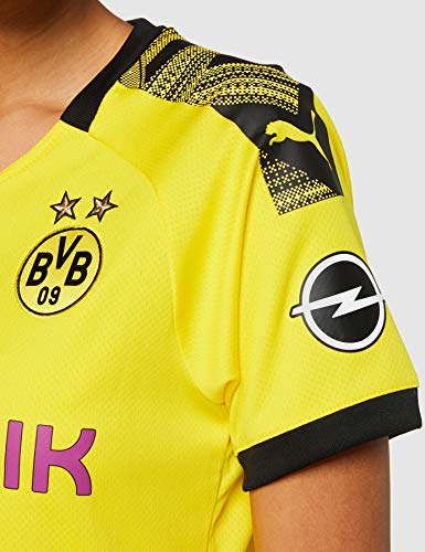 PUMA 1a Equipación 19/20 Borussia Dortmund Fútbol Femenino Replica con Evonik Opel Logo Maillot, Mujer, Cyber Yellow Black, M