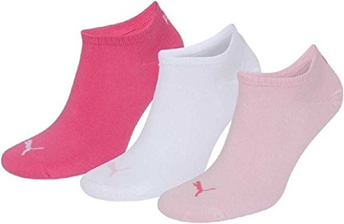 Puma 251025 - Calcetines deportivos unisex, 3 pares Rosa/blanco/rosado. 39-42