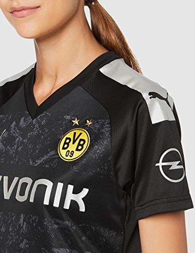 PUMA 2a Equipación 19/20 Borussia Dortmund Fútbol Femenino Replica con Evonik Opel Logo Maillot, Mujer, Black, L