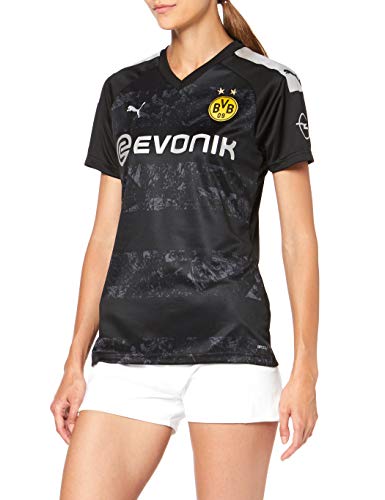 PUMA 2a Equipación 19/20 Borussia Dortmund Fútbol Femenino Replica con Evonik Opel Logo Maillot, Mujer, Black, L