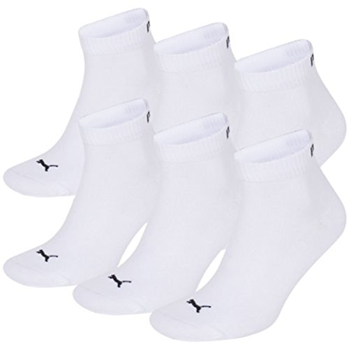 Puma - 3 Pares de calcetines deportivos cortos; calcetines tobilleros para hombre, Todo el año, Calcetines., Calcetines, Adultos unisex, color blanco, tamaño 6/8 UK