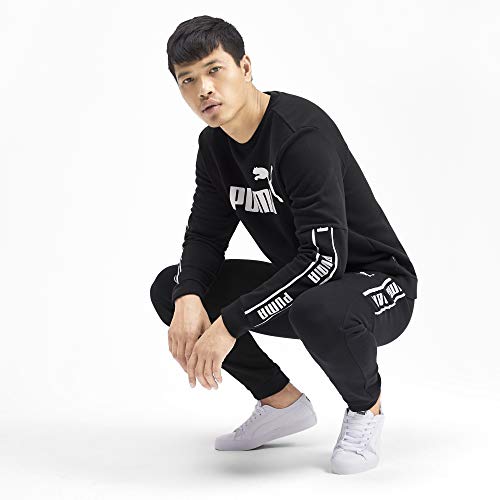 PUMA Amplified Crew FL Sudadera de Manga Larga, Hombre, Negro (Black), L