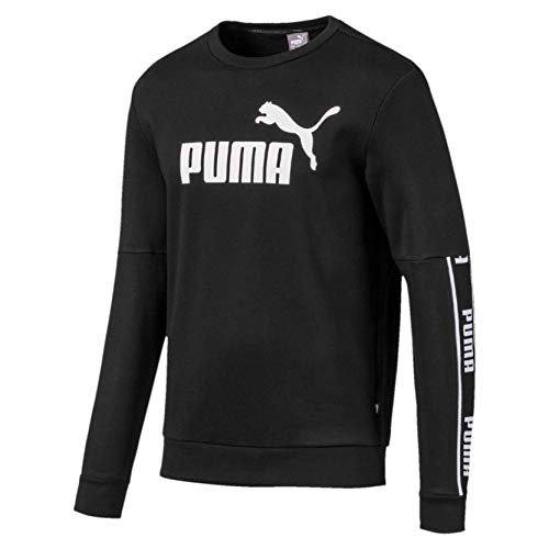 PUMA Amplified Crew FL Sudadera de Manga Larga, Hombre, Negro (Black), L