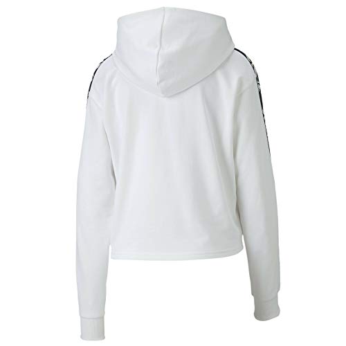 PUMA Amplified Cropped Hoody TR Sudadera con Capucha, Mujer, Blanco, S