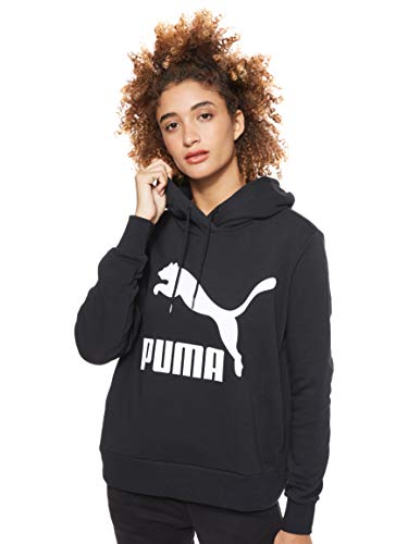 PUMA Classics Logo Hoody Sudadera, Mujer, Puma Black, S