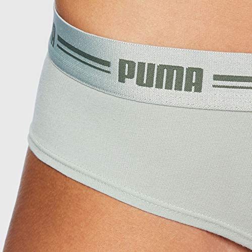 PUMA Cotton Modal Brazilian Women's Underwear (2 Pack) Tanga Bragas, Verde, XS (Pack de 2) para Mujer