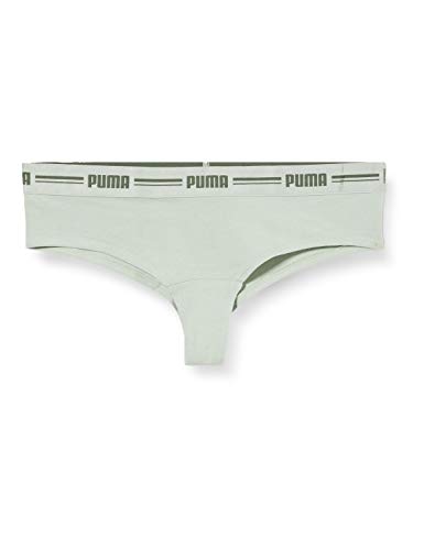 PUMA Cotton Modal Brazilian Women's Underwear (2 Pack) Tanga Bragas, Verde, XS (Pack de 2) para Mujer