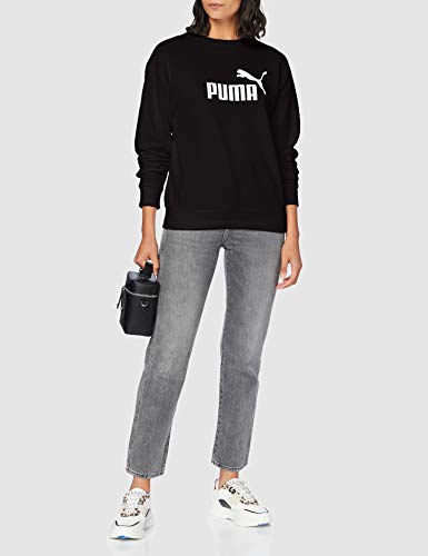 PUMA ESS Logo Crew Sweat TR Sweatshirt, Mujer, Cotton Black, M