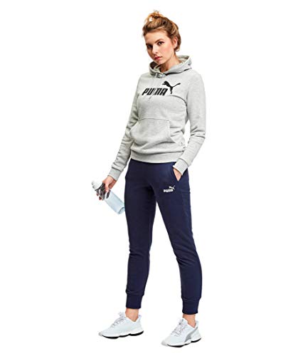 PUMA ESS Logo Hoody TR Sweatshirt, Mujer, Light Gray Heather, S