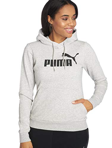 PUMA ESS Logo Hoody TR Sweatshirt, Mujer, Light Gray Heather, XL