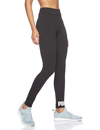 PUMA ESS Logo Leggings Pants, Mujer, Cotton Black, L