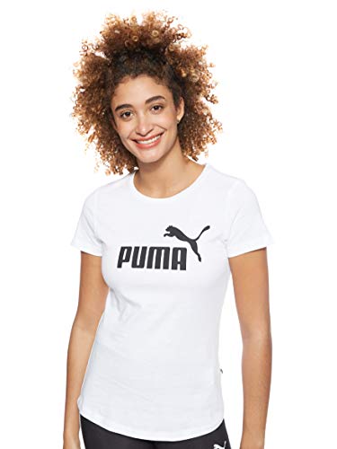 PUMA ESS Logo tee T-Shirt, Mujer, Puma White, XL