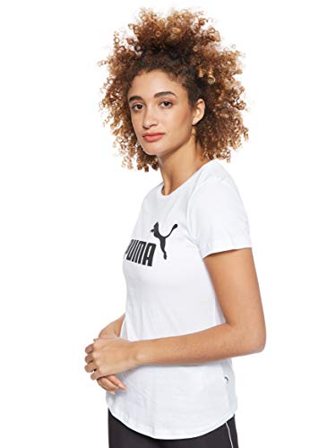 PUMA ESS Logo tee T-Shirt, Mujer, Puma White, XS