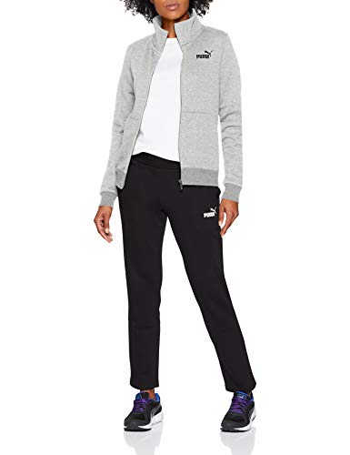 PUMA ESS Track FL Sudadera, Mujer, Gris (Light Gray Heather), S