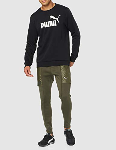 Puma Essential Crew SWS Big Logo M Sudadera, Hombre, Negro Black, L