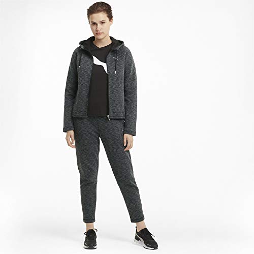 PUMA Evostripe Full-Zip Hoodie Sudadera, Mujer, Puma Black/Heather, XL