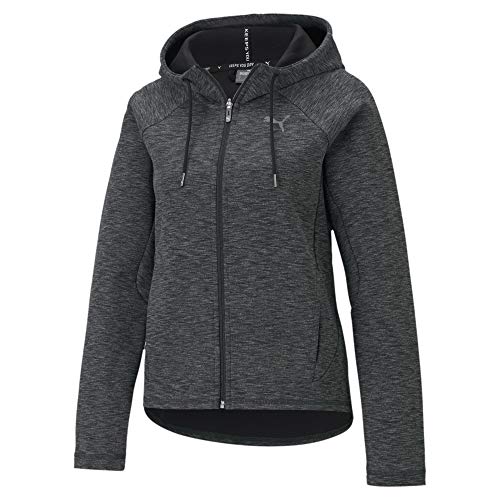 PUMA Evostripe Full-Zip Hoodie Sudadera, Mujer, Puma Black/Heather, XL