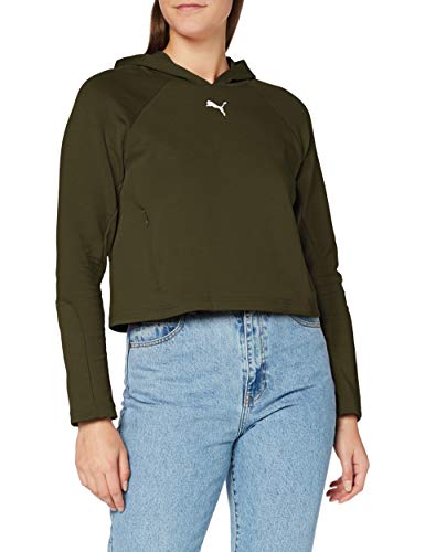PUMA Evostripe Hoodie Sudadera, Mujer, Verde, L