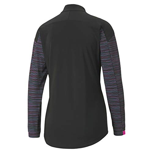 PUMA Ftblnxt 1/4 Zip Top W Sudadera, Mujer, Puma Black/Blue Glimmer/Luminous Pink, S