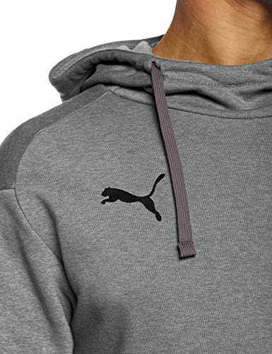 Puma Liga Casuals Hoody, Sudadera con Capucha para Hombre, Gris (Medium Gray Heather/Black), L