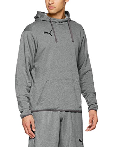 Puma Liga Casuals Hoody, Sudadera con Capucha para Hombre, Gris (Medium Gray Heather/Black), L