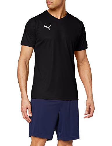 Puma Liga Core H Camiseta de Manga Corta, Hombre, Negro/Blanco Black White, M