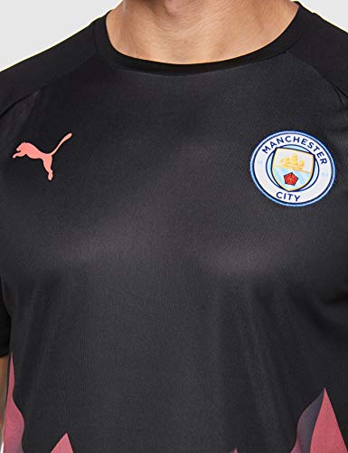 Puma Men's MCFC Stadium INT SS Jersey, Black/Georgia Peach, Large