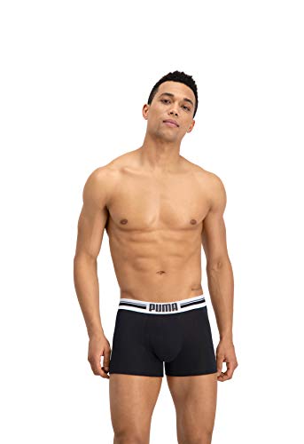 PUMA Placed Logo Boxer 2P - Íntimo para Hombre, Color Azul, Talla S